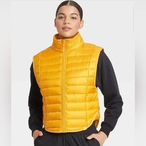 JoyLab Yellow Quilted Puffer Vest